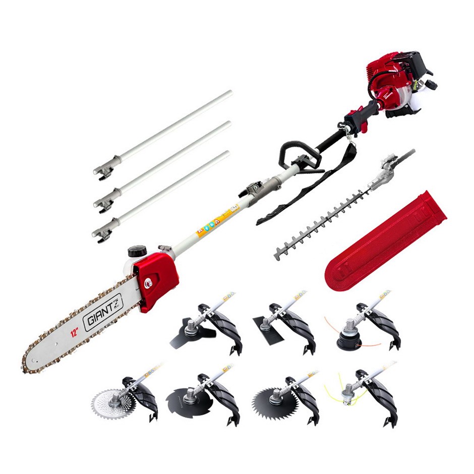 Giantz 4-STROKE Pole Chainsaw Hedge Trimmer Cutter Whipper Multi Tool Saw