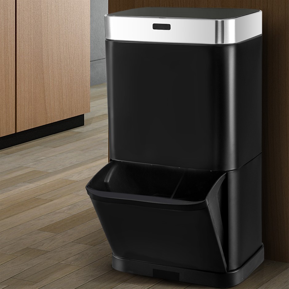 Devanti 70L Sensor Bin Stainless Steel R