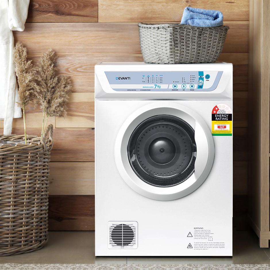 Devanti 7kg Tumble Dryer Adjustable Heat
