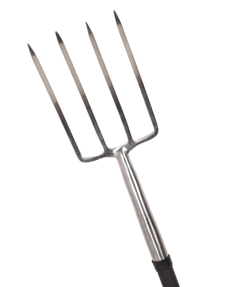 OSKA Stainless Steel 4 Tine Pitch Fork, Polyproylene Steel Core Handle