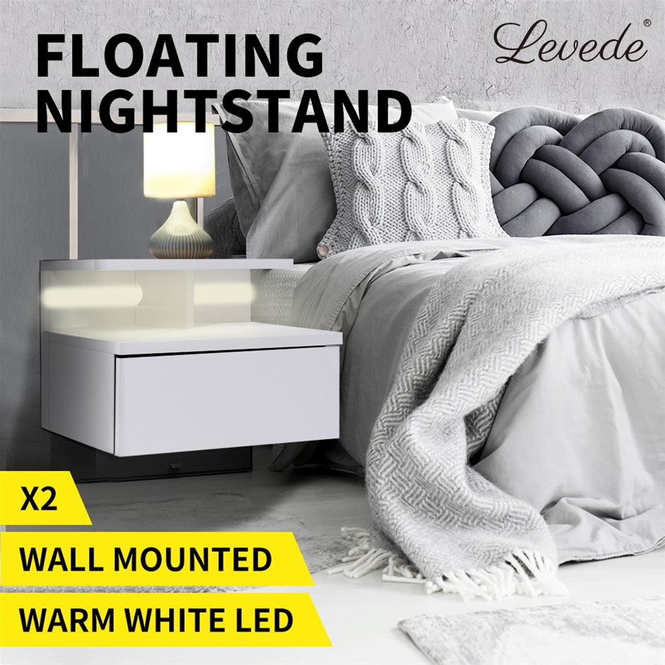 Levede Bedside Tables LED Wall Mounted C