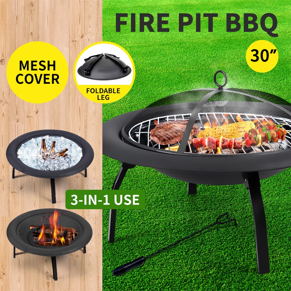John Timberland Black Outdoor Fire Pit Round 26