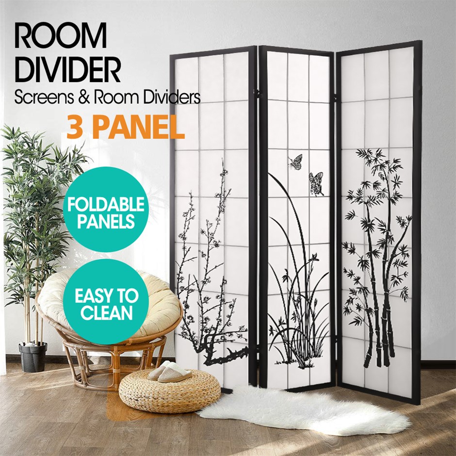 Levede Room Divider Screen 3 Panel Woode