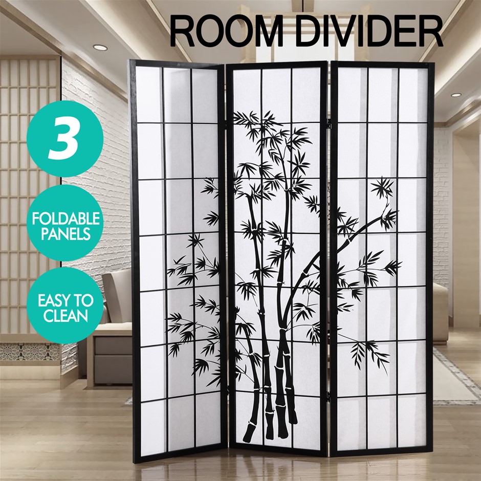 Levede 3 Panel Room Divider Screen Door 