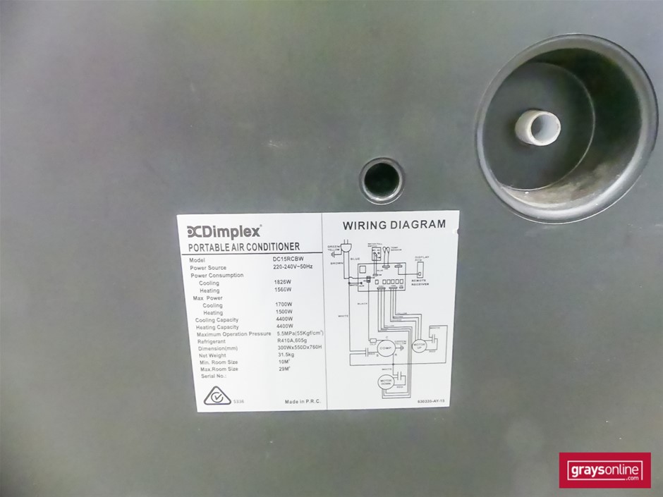 Dimplex 4.4kw DC15RCBW Portable Air-Conditioner Auction (2737-5041832) |  Grays Australia
