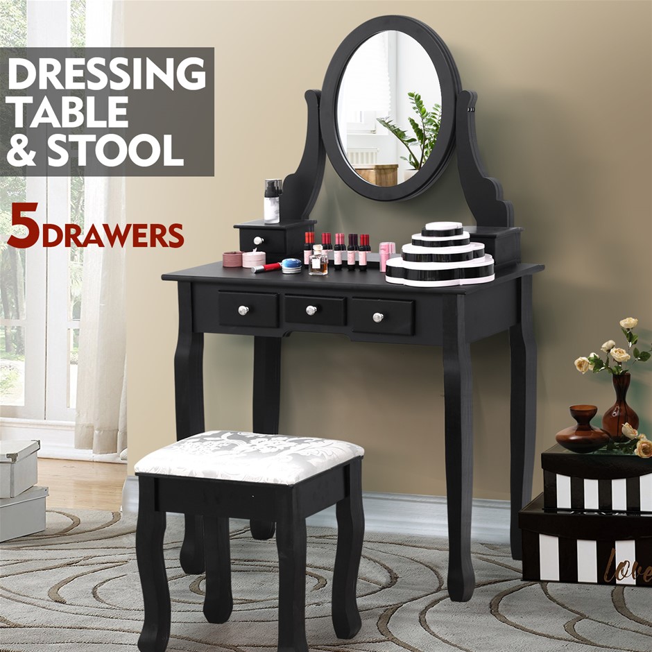 Levede Dressing Table Stool Set Mirror D