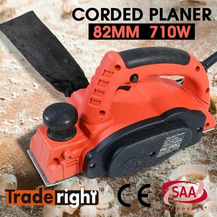 Traderight 710W Electric Wood Planer Door Plane Hand Held Power Tool
