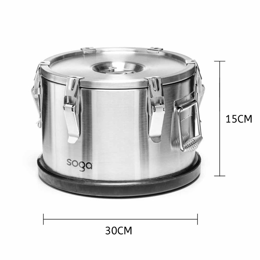 Buy SOGA 304 30*15cm Stainless Steel Insulated Food Carrier Food Warmer