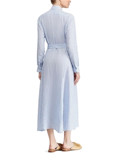 POLO RALPH LAUREN Ashton Long Sleeve Dress. Size 0, Colour: Light Blue/Whit  Auction | GraysOnline Australia