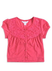 Pumpkin Patch Girl's Ss Lace Trim Cardig