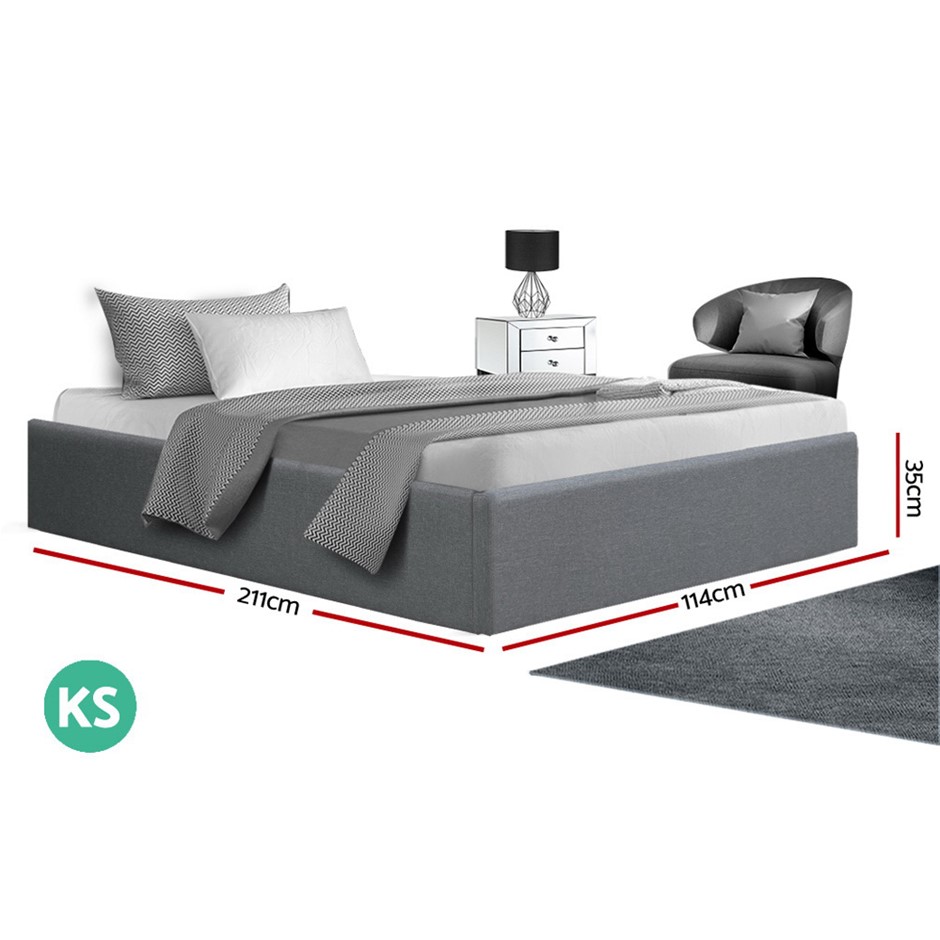 Buy Artiss King Single Gas Lift Bed Frame Base With Storage Platform