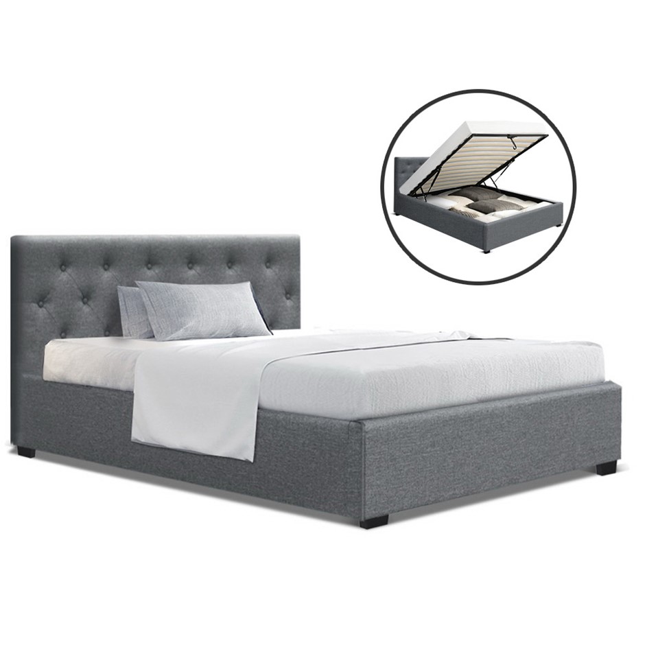 Buy Artiss King Single Gas Lift Bed Frame Base Platform Fabric Wooden