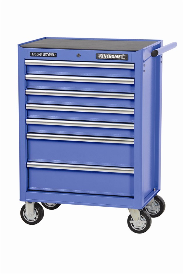 Kincrome Tool Trolley 7 Drawer Blue Stee