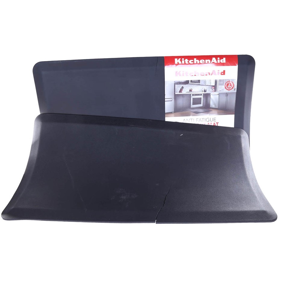 2 x KITCHENAID AntiFatigue Comfort Mats, 140cm x 60cm, Black. N.B
