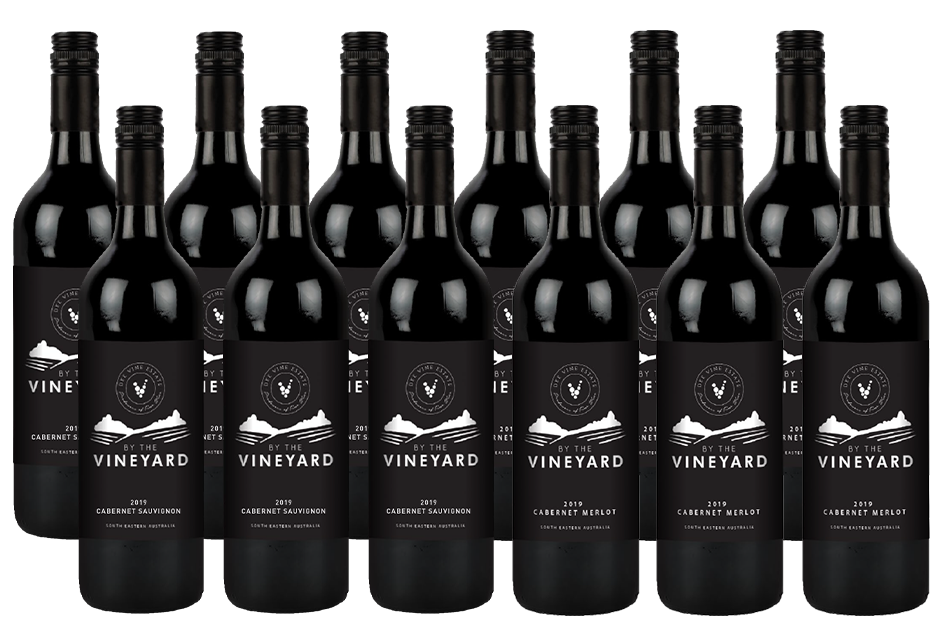 By The Vineyard Mixed Pack Cab Sauv & Cab Merlot (12x 750mL). SEA.
