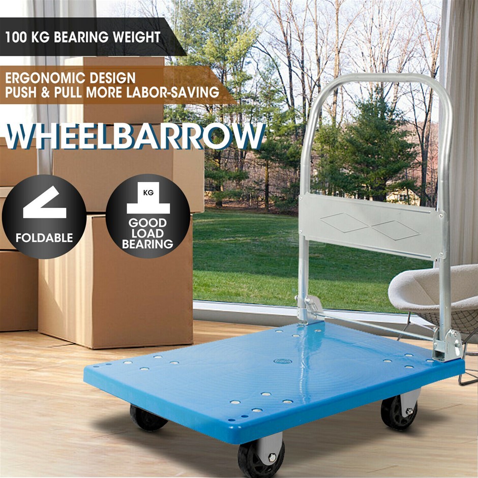 Heavy Duty 100 Kg Industrial Foldable Platform Trolley Hand Truck Cart
