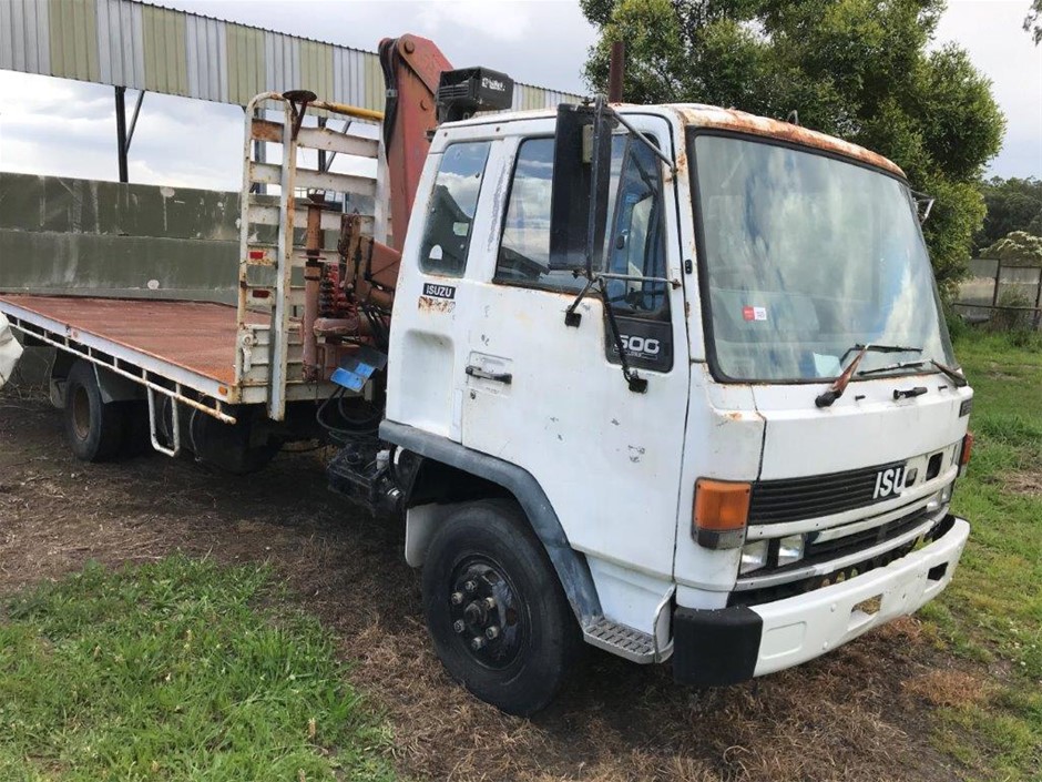 1991 Isuzu FSR500 Crane Truck Auction (0368-5042708) | Grays Australia