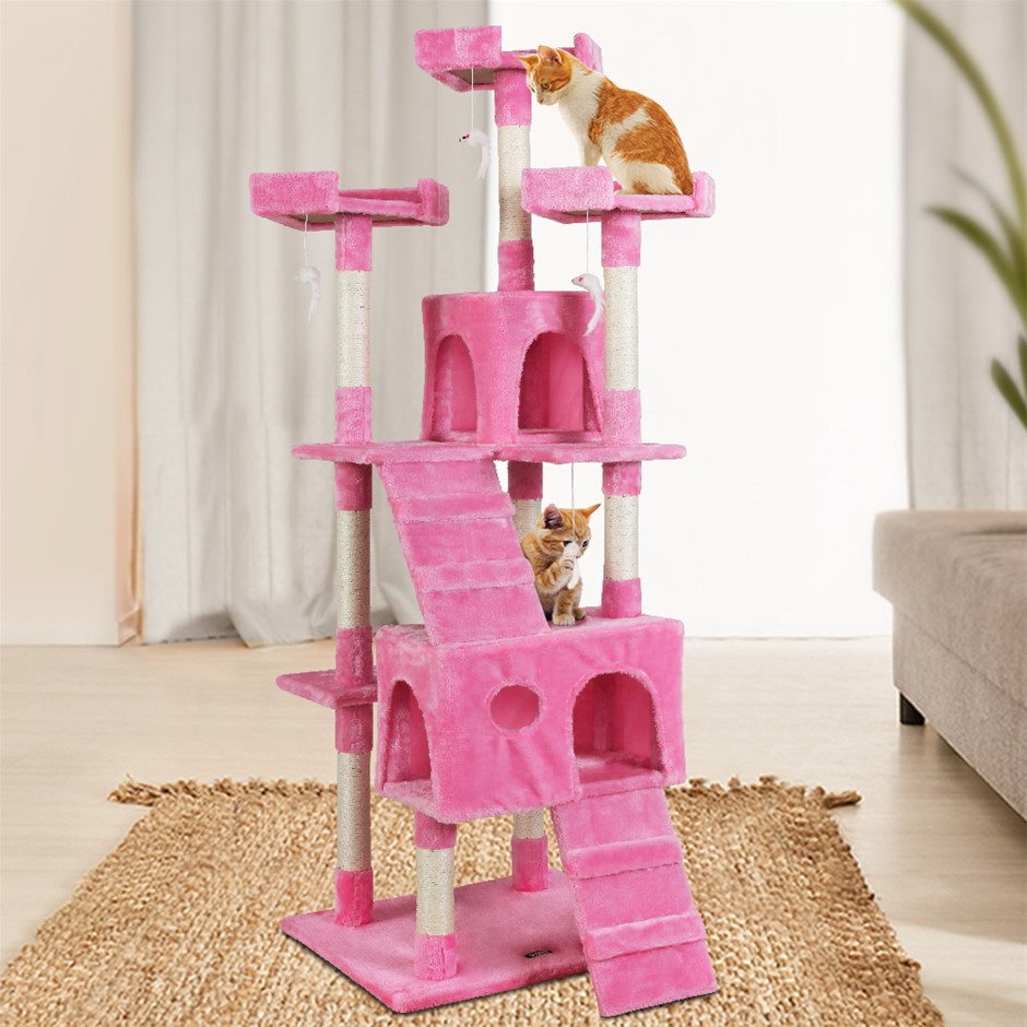 Pink cat scratching post sale