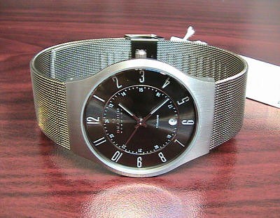 Men's Skagen Slimline Titanium Mesh Band