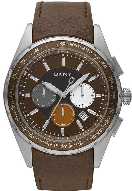 Men's Brown DKNY Chronograph Leather Ban
