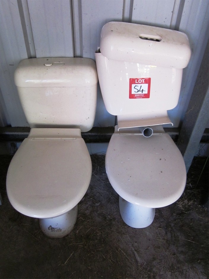 2 x Fowler Toilet & Cisterns cream colour(Type a Asset) Auction (00543000253) Grays Australia