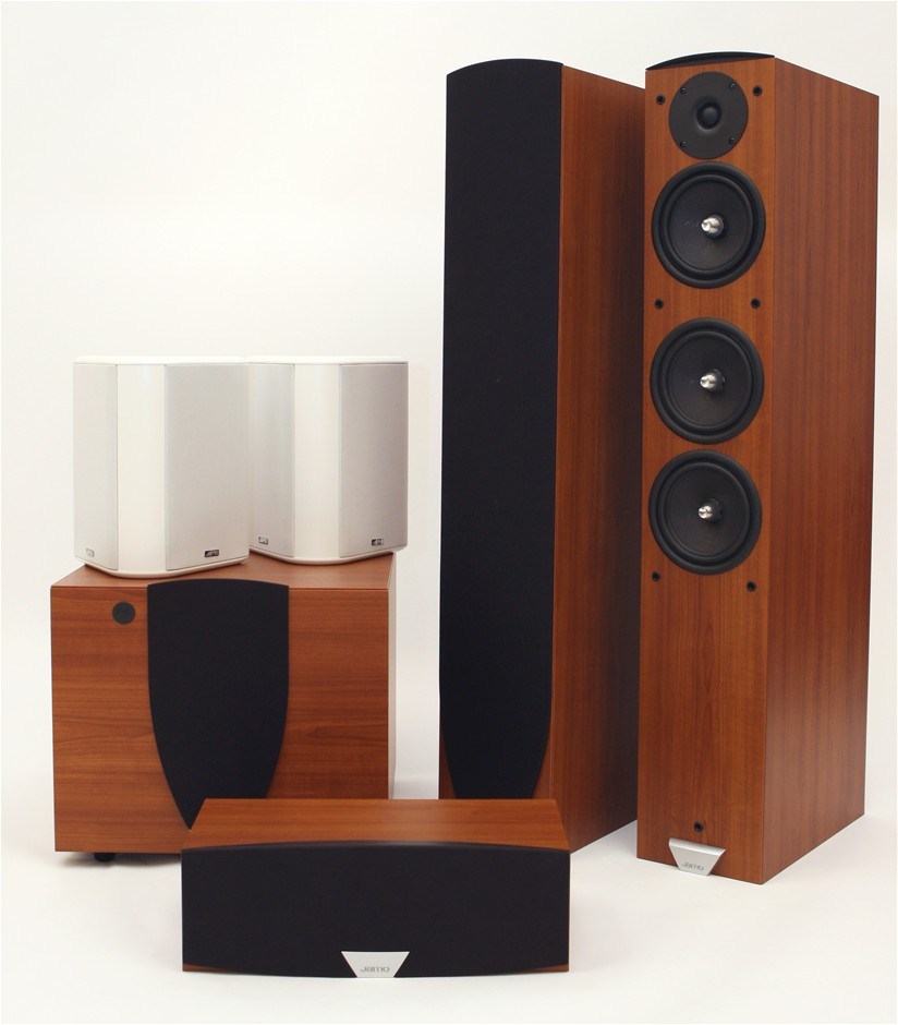 Jamo E8 High Performance Home Theatre System Cherry/White Auction Australia