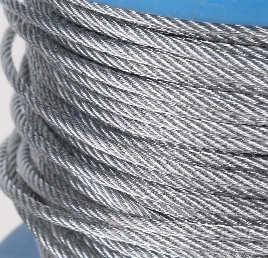 Reel 100M x Galv. Wire Rope 3mm dia., Construction 6x7 FC. Buyers Note