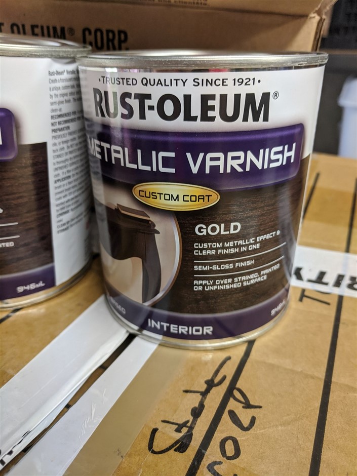 2 x 946ml GOLD Metallic Varnish Paint Tins DELIVERY AVAILABLE Auction (00065043607) Grays