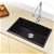 680x440x220mm Black Single Bowl Granite Quartz Stone Kitchen/Laundry Sink