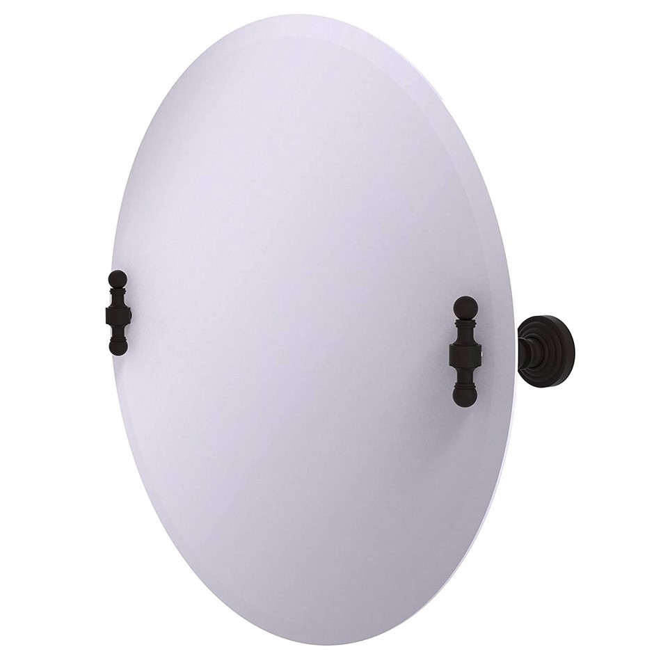 Allied Brass Frameless Round T Tilt Mirror with Beveled Edge, RW-90-ORB. 55