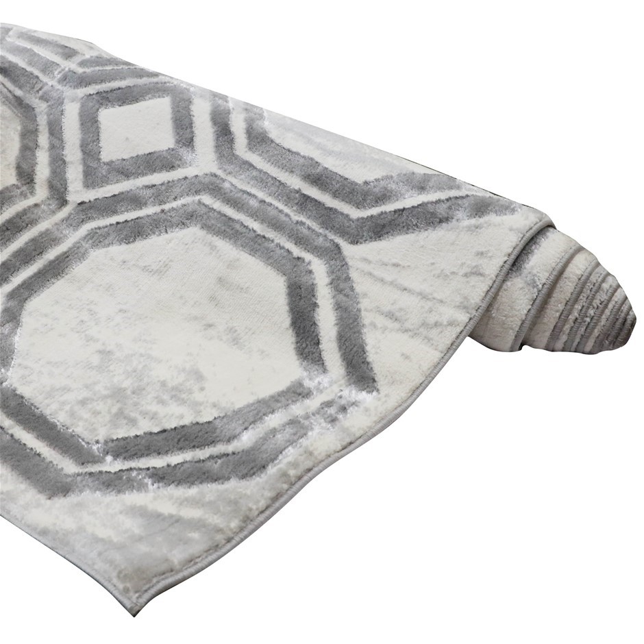 ART HOME Carpet Rug 228cm x 304cm Carmel Gray Collection, 60 Polyester