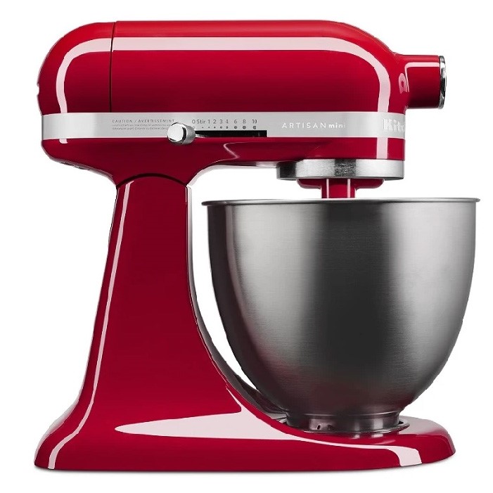 KitchenAid 3.3L Artisan Mini Stand Mixer c/w Wire Wisk, Flat Beater