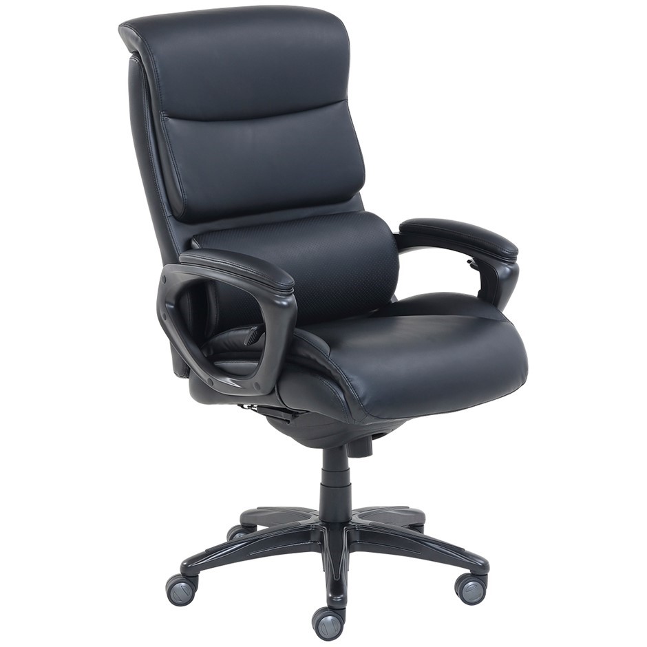 TRUE INNOVATIONS Mobile Executive Office Chair, Bonded Leather, Tilt
