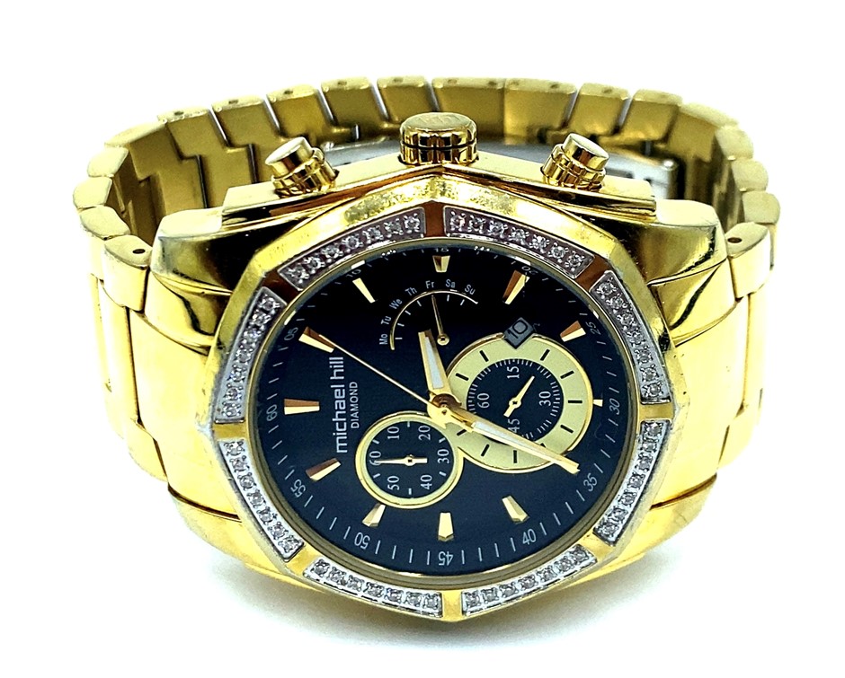 Michael hill gold watch with diamonds sale