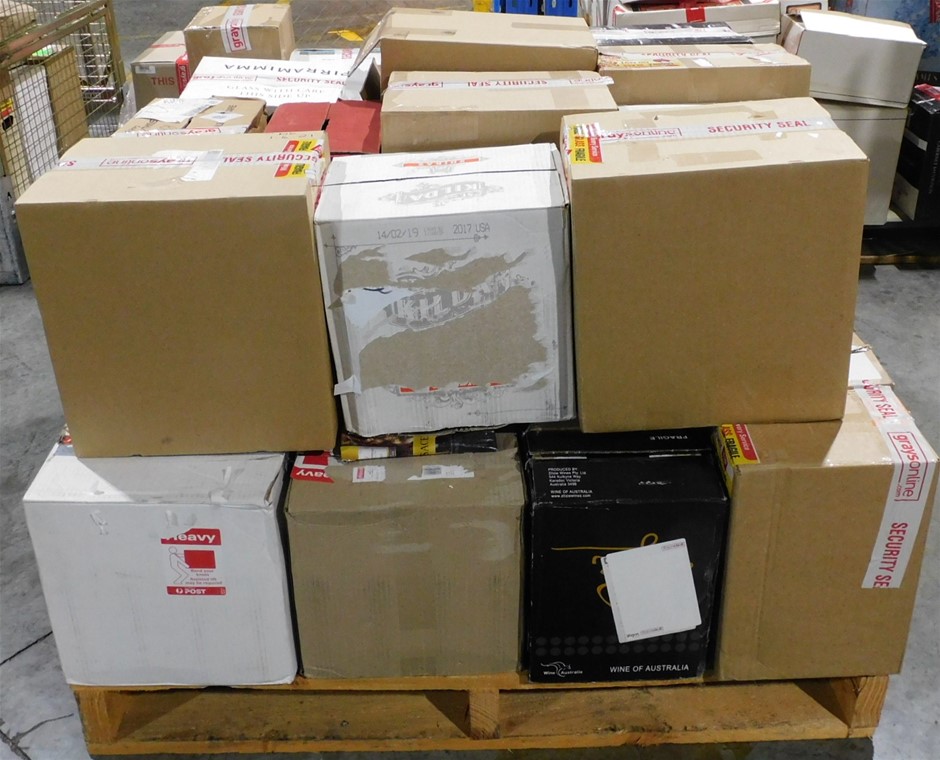 Pick Up Only Pallet of Approx 29 Assorted Cartons Wine & 2 Boxes of ...