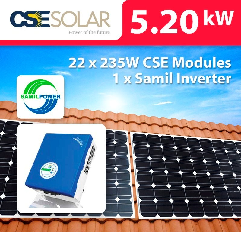 5.2 kW CSE Solar Panels & Samil Power In
