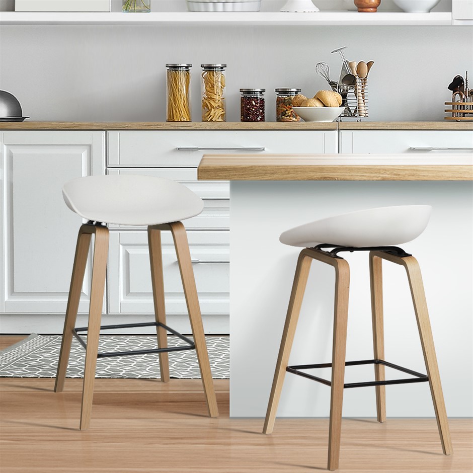 Artiss Set of 2 Wooden Backless Bar Stoo