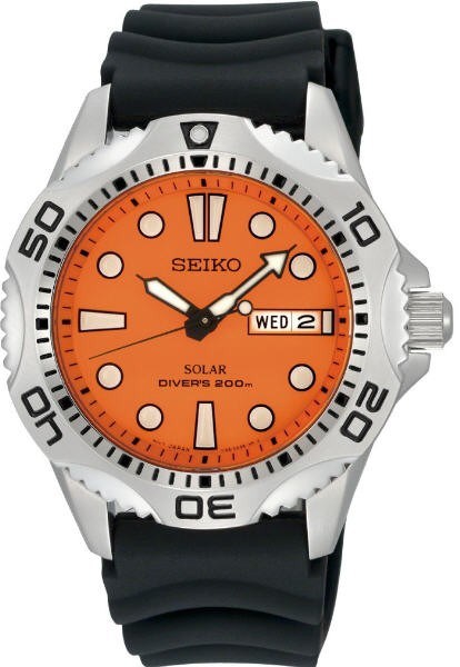 Men's Orange Seiko Solar Power Diver's W