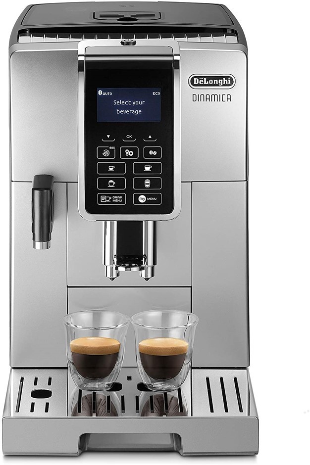 DE' LONGHI Dinamica Fully Automatic Coffee Machine, Silver Black