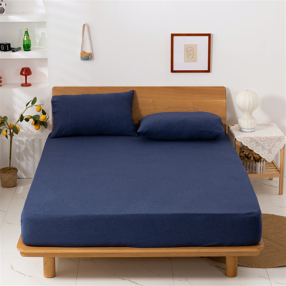 Dreamaker Cotton Jersey Fitted Sheet Was