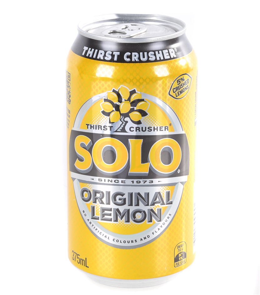 66 x THIRST CRUSHER Solo Since 1973 Original Lemon, 375mL Soft Drink ...