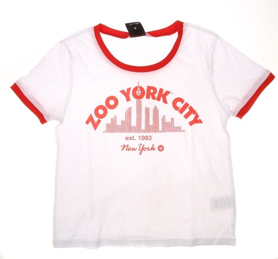 2 x ZOO YORK Women's City Crew Neck T-Shirts, Size 12, White. Buyers Note