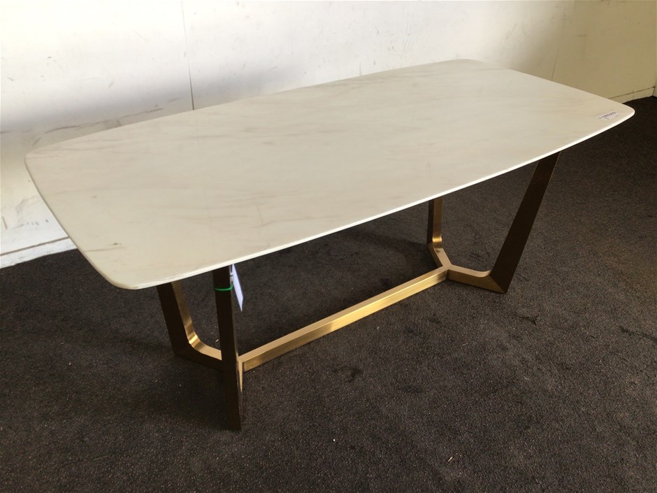 Dining Table with Marble Top (Dimensions: 1800 x 900 x 760mm)