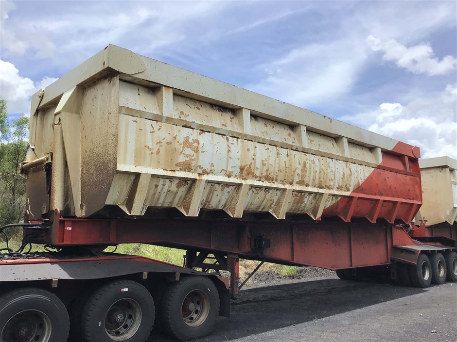 2006 Powertrans Quadaxle Off Road Side Tipper Trailer