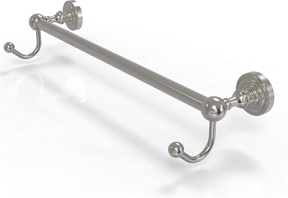 ALLIED BRASS Dottingham Collection 60.9cm Integrated Hooks Towel Bar, Satin