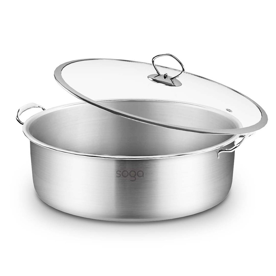SOGA Stainless Steel 28cm Casserole With