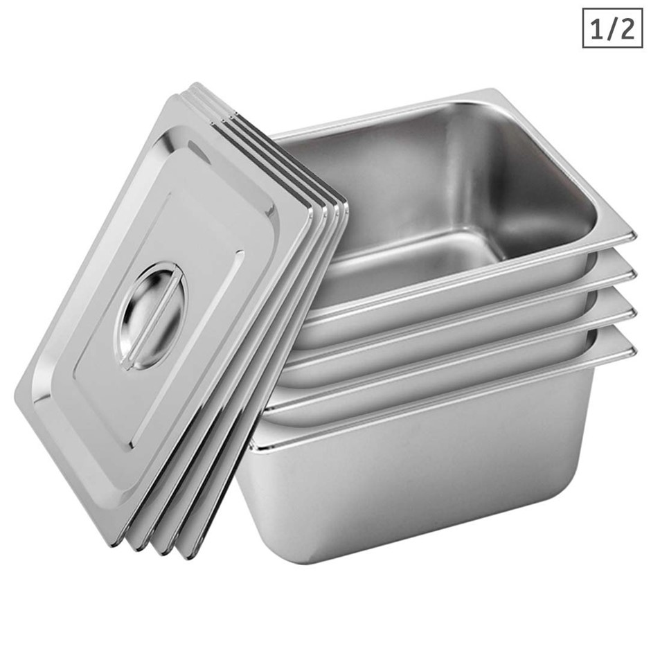 SOGA 4X Gastronorm GN Pan Full Size 1/2 