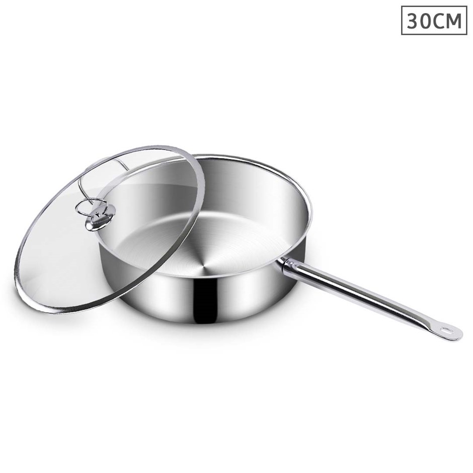 SOGA Stainless Steel 30cm Saucepan & Lid