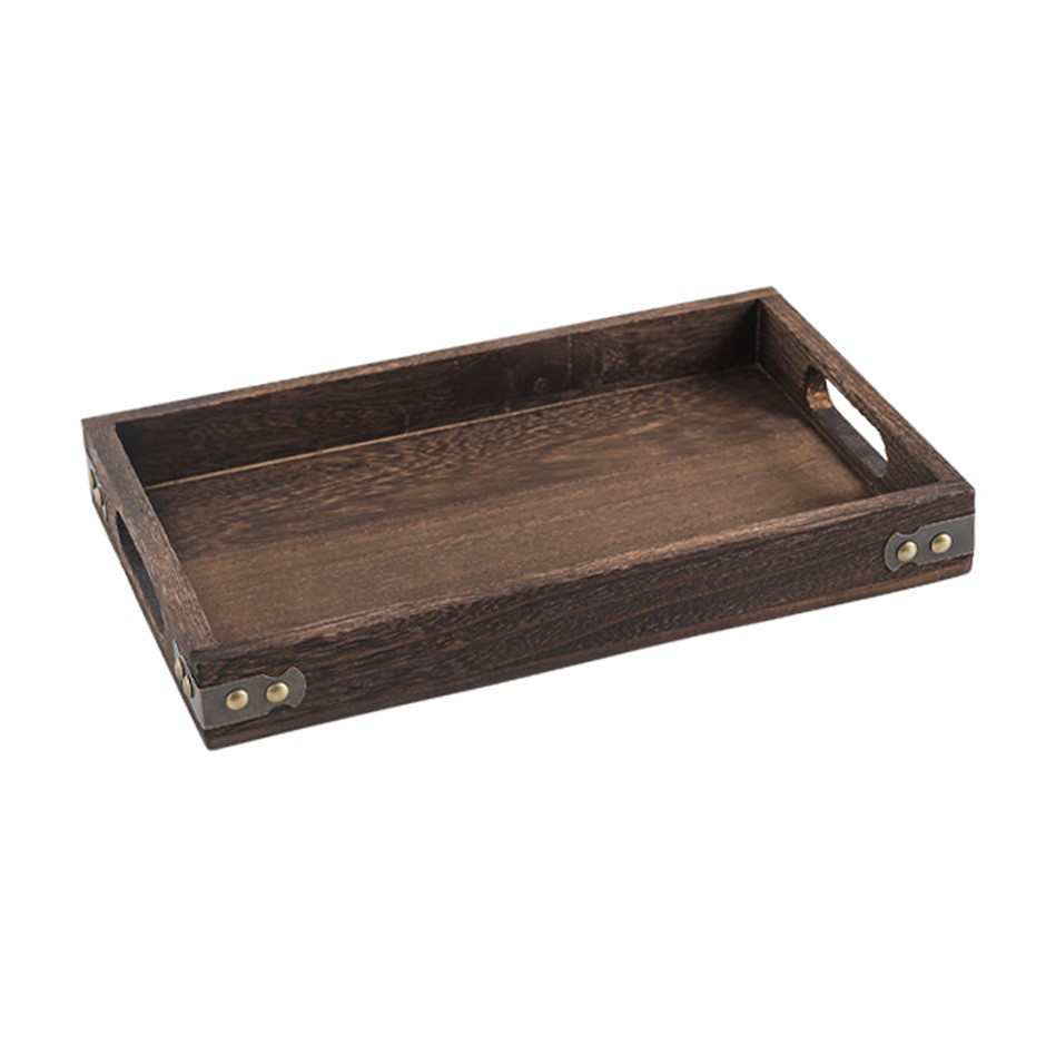SOGA Small Walnut Brown Rectangle Wooden
