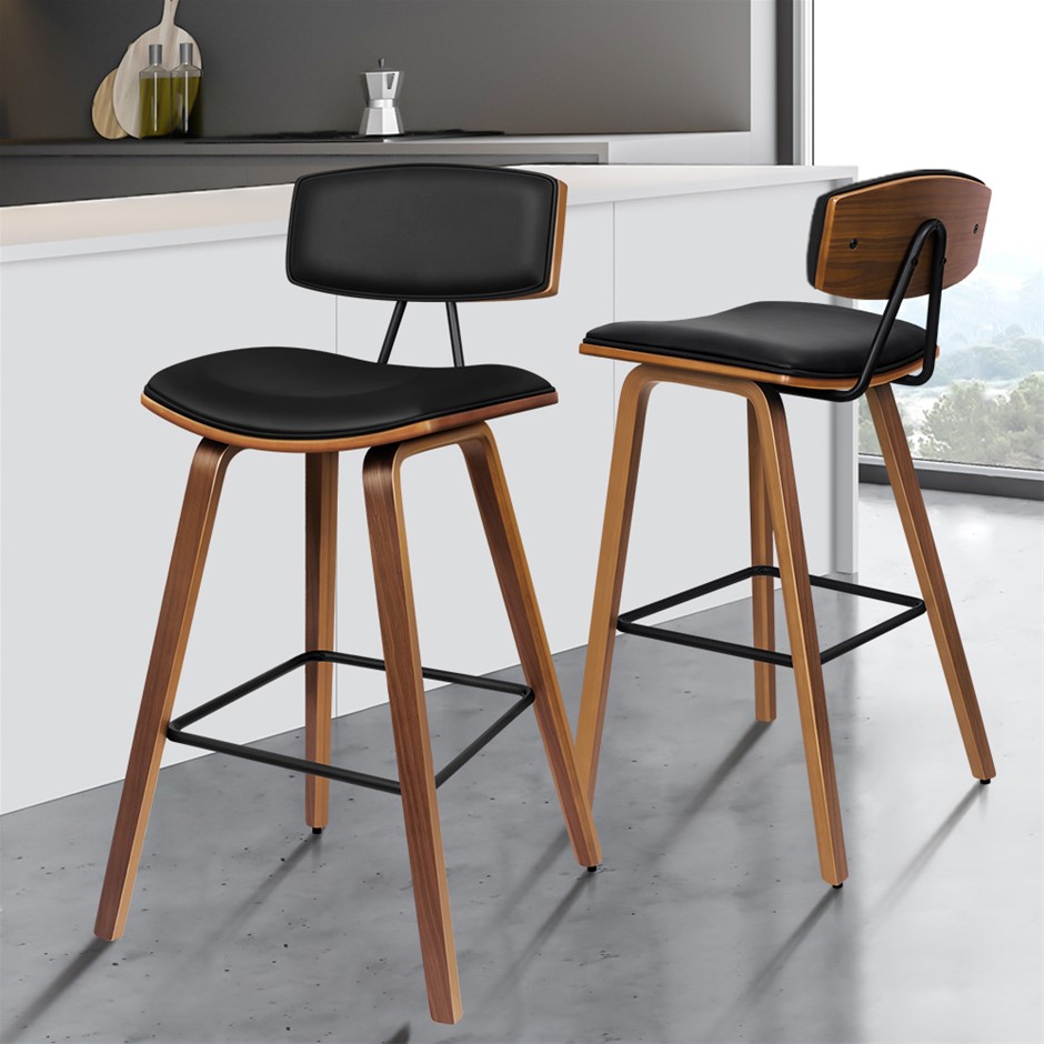 Bar Stools 2x Wooden Mabel Kitchen Dinin